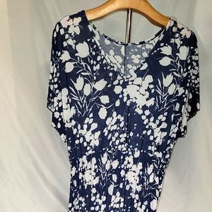 West Loop Maxi Dress blue with white flowers